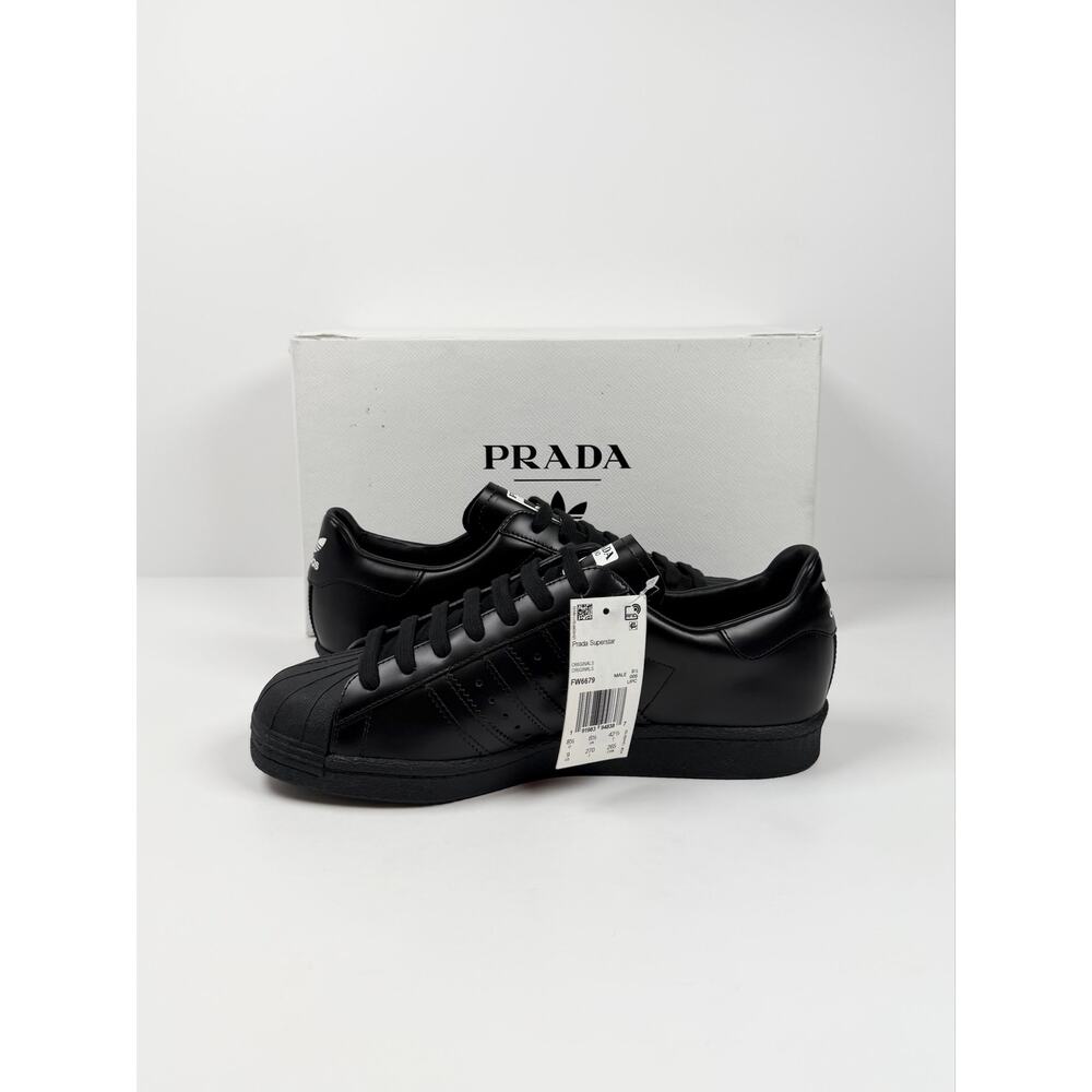 Size 9 - Prada x Adidas Superstar Black Sneakers NEW - Picture 6 of 11
